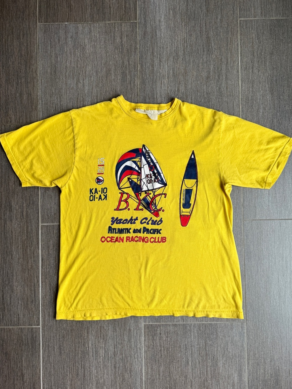 Vintage yellow yacht club t-shirt
